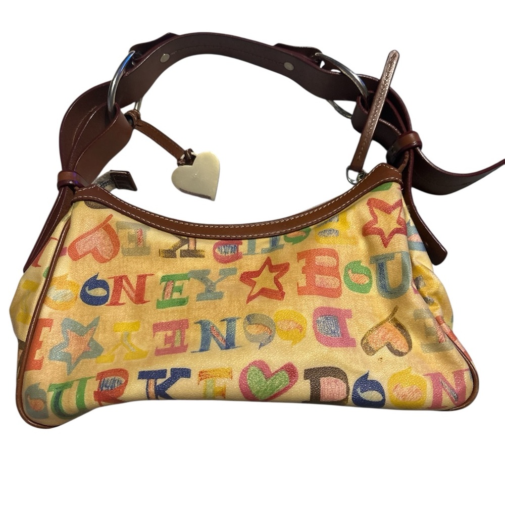 Dooney & Bourke Coated Rainbow Doodle Graffiti Y2K, Boho Handbag Purse Tote 👜 - Picture 12 of 16